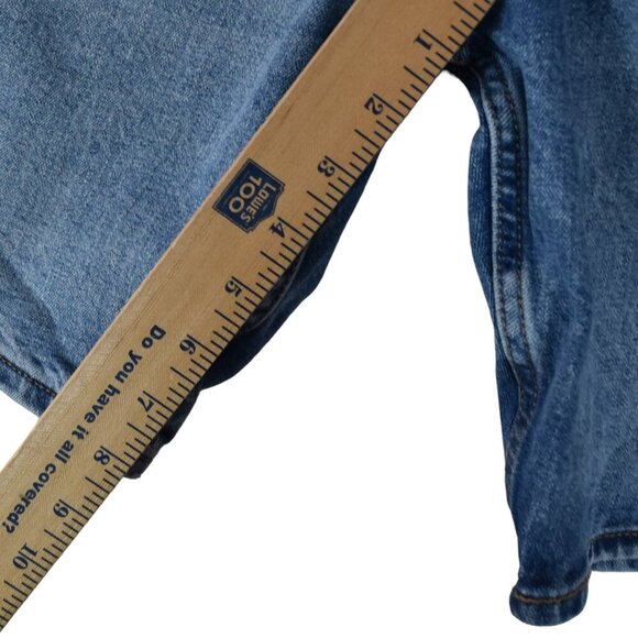 Signature by Levi Strauss Denim Shorts Jort W38 Blue Relaxed Fit 5-Pocket Cutoff - Picture 11 of 11